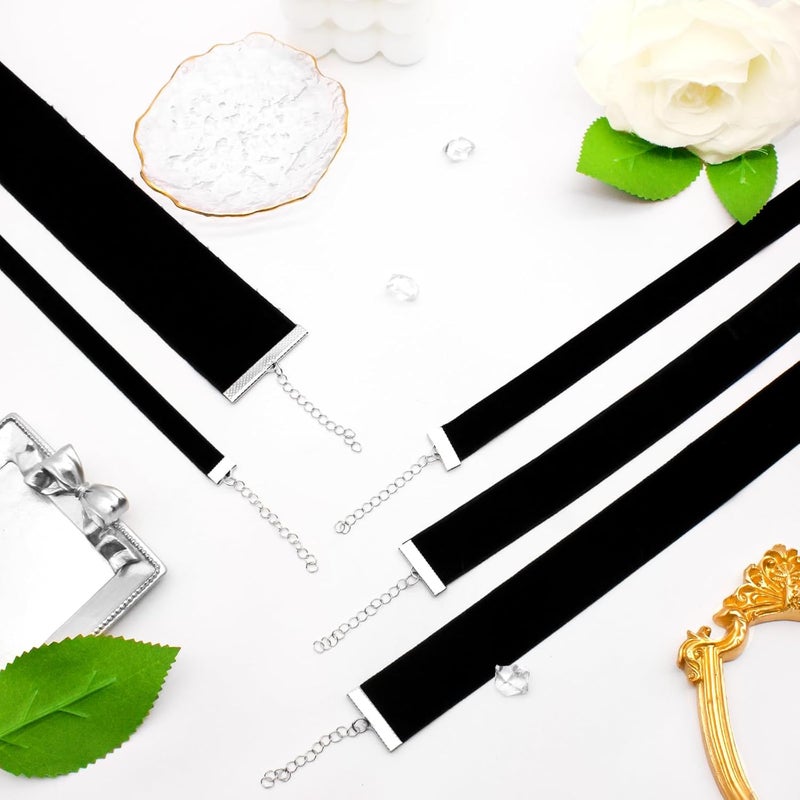 yfstyle Black Choker Necklaces Set: Adjustable Black Velvet Chokers for Women Gothic Accessories - Image 4